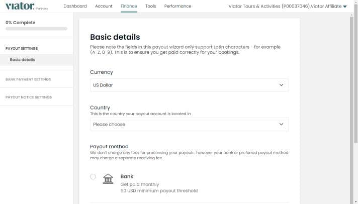 Adding payout details-Step 2