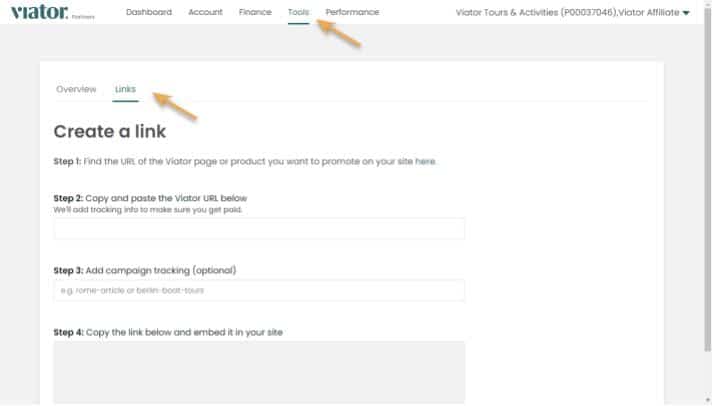 Creating links-Step 1