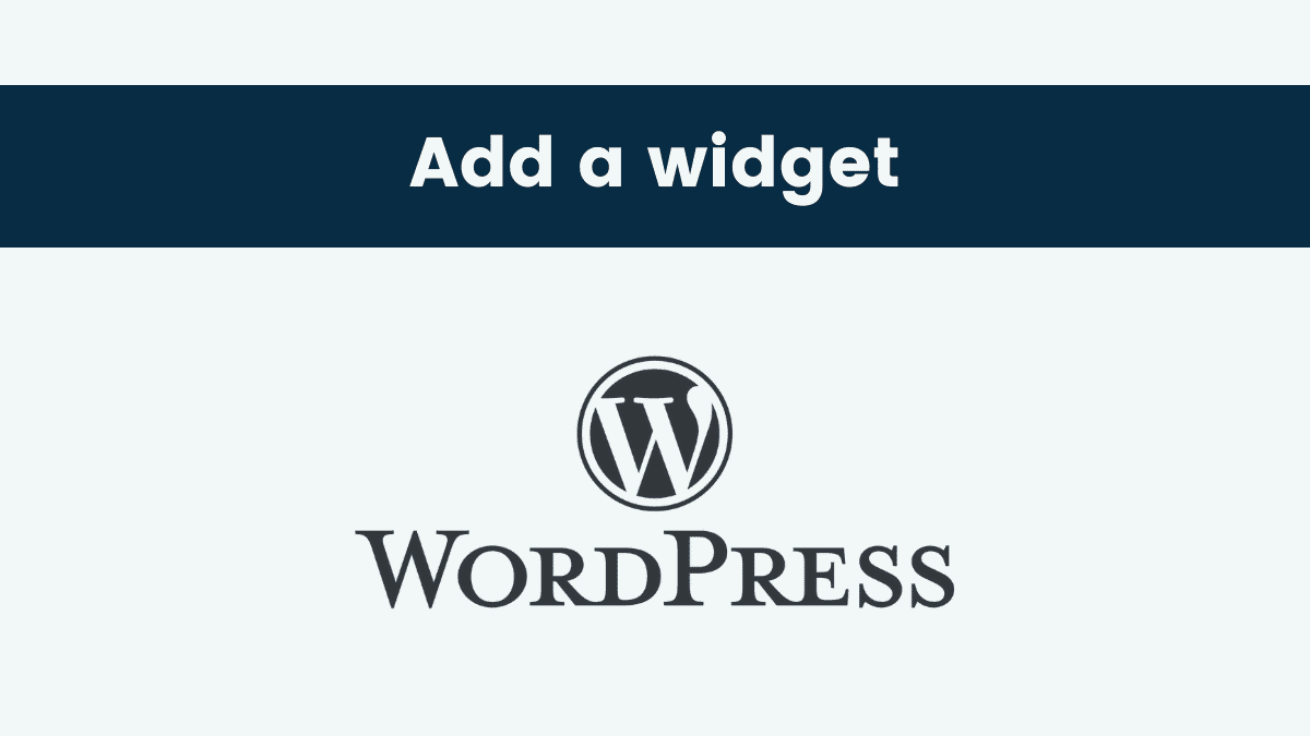 Add widget wordpress website