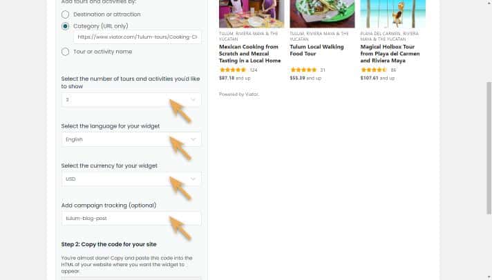 widget builder - category - customize