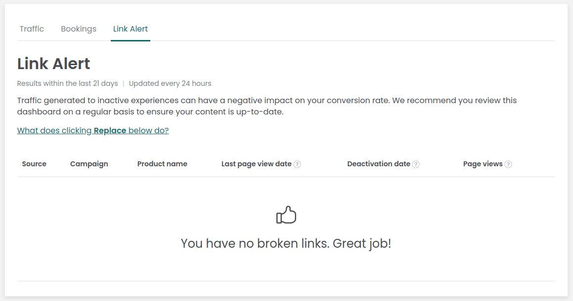 no broken links 